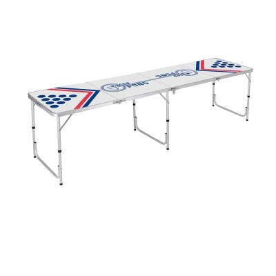 China Easy-Carry 240cm Long Aluminum Picnic Table Custom Printing 8ft Beer Pong Times Table for sale