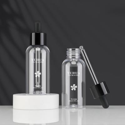 China Black Dropper PET Packaging Bottles 24/410 Silk Screen Printing 80ml for sale