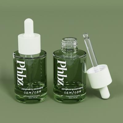 Китай OEM 30ML 1oz Luxury Glass Dropper Bottles Green Serum Bottle продается