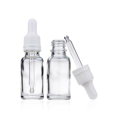 China 20ml de in het groot Duidelijke van de de Oliemake-up van het Glasdruppelbuisje fles-Essentiële Kosmetische Containers Te koop