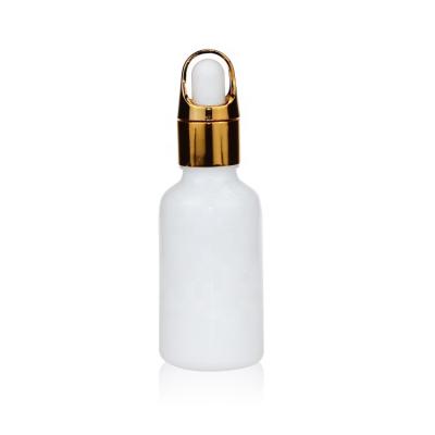 China High Quality Cosmetic White Porcelain Dropper Bottle 30ml Glass Dropper Bottle for sale