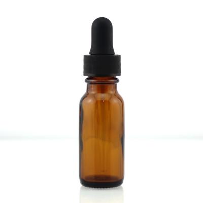 China Plastic PP Cap Boston Glass Bottles 15ml Amber Glass Bottles With Dropper for sale