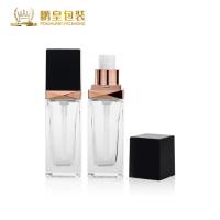 중국 주문 화장용 포장 30ml 사각 명확한 서리로 덥은 빈 기초 유리병 F143-기초 병 판매용