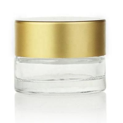 China kosmetischer Cremetiegel-Glasfreier raum 3ml 15ml 20ml mit Golddeckeln zu verkaufen