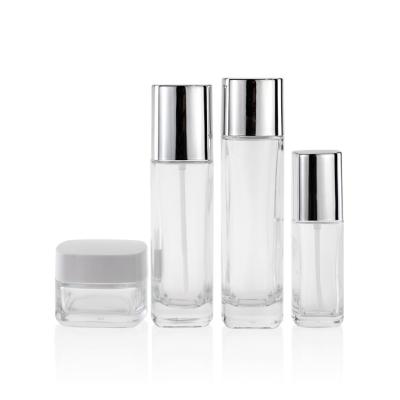 중국 유리제 50ml 100ml 120ml 빈 화장품 용기 펌프 스프레이 캡 및 나사 캡 판매용