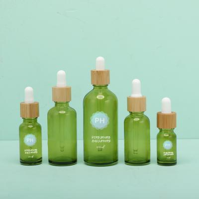 China Lege van de het Glasetherische olie van de Bamboekraag GLB Groene het Druppelbuisjefles 15ml 20ml 30ml Te koop