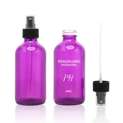 China 60ml 120ml 240ml Purple Boston Bottle 4oz 2oz Essential Oil Glass Dropper Bottle for sale