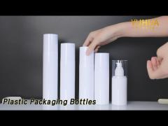 Cream Plastic Packaging Bottles PET Airless Vacuum Round Shape