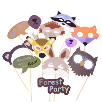 China Eco-Friendly Photo Booth Props Custom Printing Diy 2023 Creative Funny Animal Theme Birthday Photo Booth Props Signs for sale