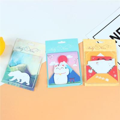 China Promotional Custom Self-adhesive Memo Pad Logo Printing Cute Kawaii Sticky Notes Self-adhesive Memory Pad for sale