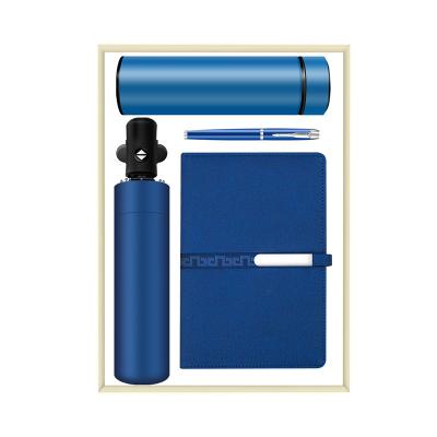 China Office Luxury School Set Logo Printed Gift Agriculture Vacuum Flask Notebook Metal Pen Umbrella Business Daily Use for sale