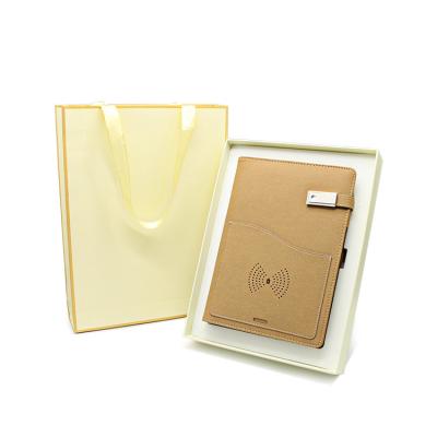 China Agriculture low moq a5 business writing book loose-leaf planner reusable smart charger notebook with powerbank for sale