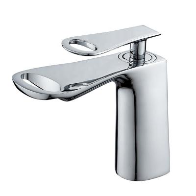 China Hotel Modern Waterfall Faucets Household Chrome Plating Metered Single Lever Basin Faucet For Bathroom for sale