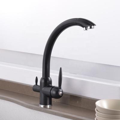 China Two Way Faucets High Quality Matte Black Chrome Drinking Faucet Handle Faucet for sale