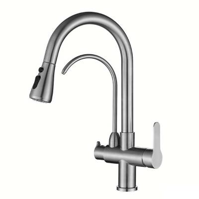 China High Quality Sense Faucets CUPC Brush Nickel Pull Out 304 Stainless Steel Pull Out Kitchen Faucet Faucet for sale