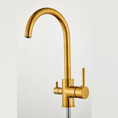 China 2022 Sense Faucets New Design 3 In Deck Mounted Mixer Taps Hot And 1 Water Kitchen Faucets Cold Water Faucet Filtration for sale