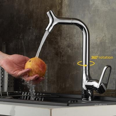 China New Design 3 Metered Faucets Way Chrome Plated Single Handle Kitchen Mixer Tap With Drinking Filtered Water Outlet 3 In 1 for sale