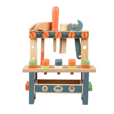 China MODEL TOY New wooden tool table for pretend play boys and girls educational toys beat toy to turn screw toy for sale