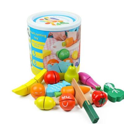 China Educational Game Set Classic Wooden Game Simulation Kitchen Series Toys Cutting Fruits and Vegetables Toys Montessori Early Education Toy for sale