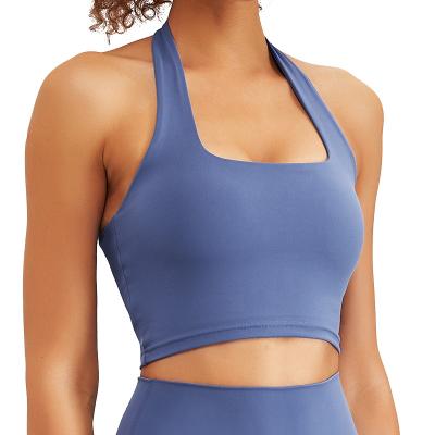 China QUICK DRY Stretchy Halter Freedom Fitness Compression Women Active Sports Bra for sale