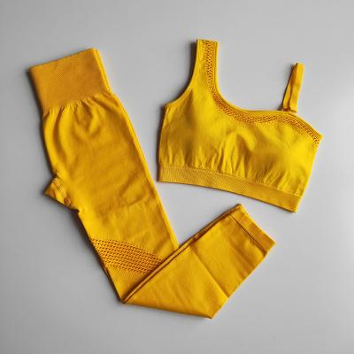 China Breathable 2023 Women Yoga Sets Fitness Workout Tracksuit Sports Two Piece Set Custom Made Yoga Bra And Shorts for sale