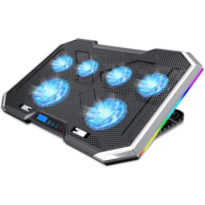 China No Noise MC Price Laptop Fan Cheap Laptop Cooler RGB Adjustable Portable 17 Inch Laptop Cooler Cooler for sale