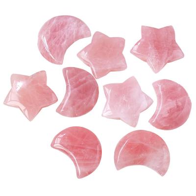 China China Natural Rose Quartz Star Stone Carving and Sculptures High Quality Rose Quartz  Ornaments Home Decoration Luxury for sale