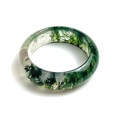 China Other Green Moss Agate Crystal Bangle Moss Agate Bracelet Natural Stone Bangles for Gift and Jewelry for sale