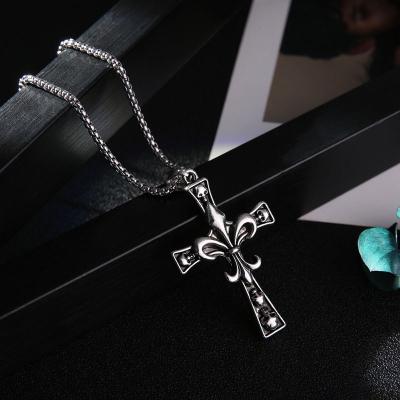 China New 2021 CIS Hiphop 2021 Stainless Steel Chain Men's Jewelry Punk Cross Alloy Style Necklace Pendant Necklace For Men for sale