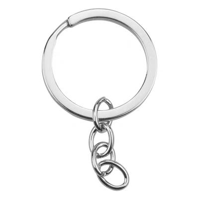 China 30mm Metal Key Chains Flat Mental Key Chains With 4 Chains Supplement Chain Metal Connecting Keyring for sale