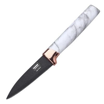 China 3.5 Inch Handle Stainless Steel Pattern Viable White Marble Peel Knife for sale