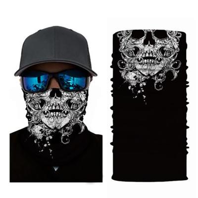 China Outdoor Activities Custom Logo Polyester Seamless Skull Bandana Face Mask For Sale for sale