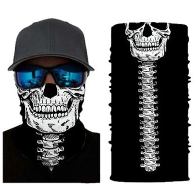 China Multifunctional Thick Black Quick-Dry Stretchy Outdoor Activities Skull Sports Riding Tube Bandana for sale