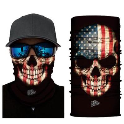 China Custom Made UV Reusable Street Style Sun Protection Halloween Skull Bandana Face Mask Scarf Headbands for sale