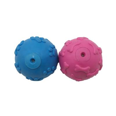 China Viable Rubber Dog Toy Chew Ball Squeaky Pet Toy with Embossed for sale