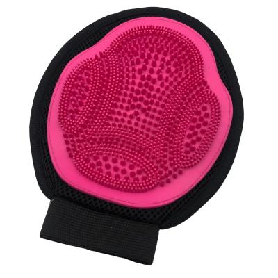 China 2021 viable pet 2 in 1 cleaning massage gloves cat dog brush deshedding gloves for sale