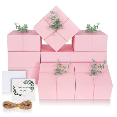 China Recycled Materials Low Price Cosmetic Clothing Shoes Packagingshipping Folding Cardboard Pink Flat Paper Gift Box For Small Business for sale