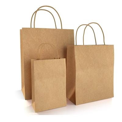 China Recycled Materials Wholesale Gift Shoes Clothing Packaging Thick Large Luxury Paper Shopping Kraft Paper Tote Bag With Handles for sale