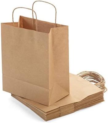 China Recycled Materials New Process  Customized Take Away White Brown Store Shopping High Quality Square Bottom Paper Bag With Handle for sale