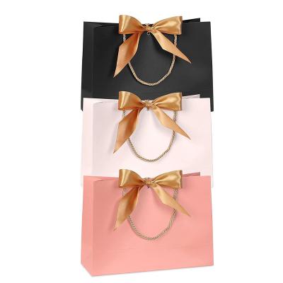 China Recyclable Custom Your Logo Eco Recyclable Retail Superior Quality Shopping Bag Pink Black Multicolor Wedding Beautiful Gift Paper Bags for sale