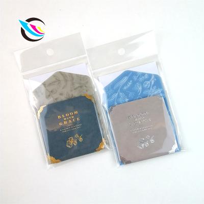 China Europe Greeting card,Mini greeting card set with hot stamping cover message card envelope set for sale