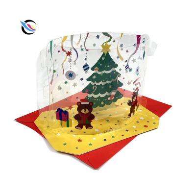 China Europe Factory 3D Pop Up Ready Stock Sale Christmas Santa Greeting Card for sale