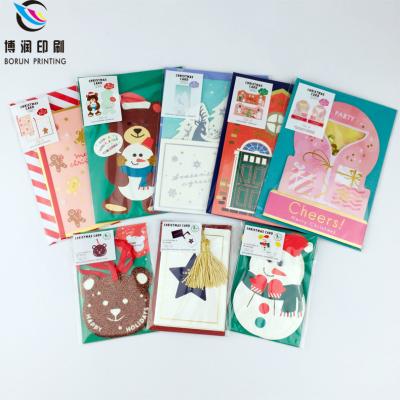 China Europe Wholesale Merry Christmas wish folding paper greeting message cards customized paper greeting card for sale