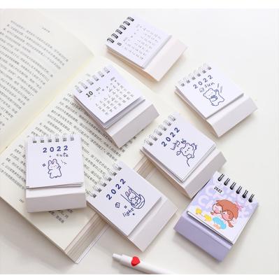 China Table Calendar Mini Spiral desk calendar paper customized recorder desktop table calendars printing for sale