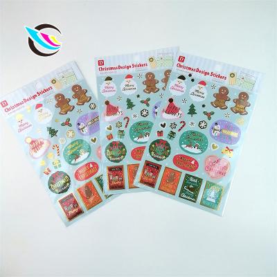 China Decorative Sticker Ribbon stickers paper sticker Christmas DIY decoration seal sticker for sale