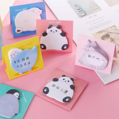 China Self-Adhesive Stationery School Supplies Paper Stickers sticky memo pad animal shaped sticky notepad for sale