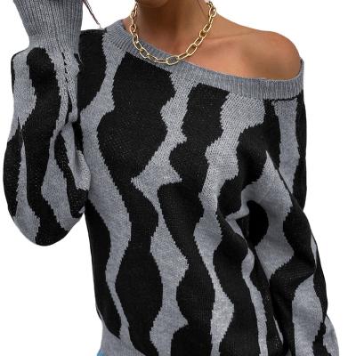 China High Quality Anti-Wrinkle Striped Crewneck Sweater Long Sleeve Sweater for sale