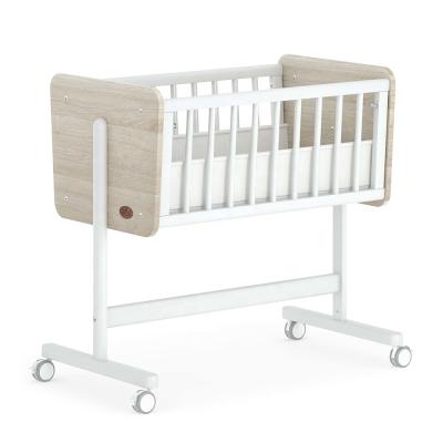 China Modern Multifunction Bedside Co Sleeper Baby Wooden Boori Bed Crib Modern European EN1130 Standards Convertible for sale