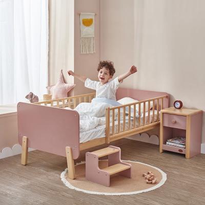 China B2B Boori Bedroom Furniture Solid Wood Adjustable Simple Wooden Children's Furniture Small Beds Only for sale