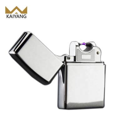 China Without flames; rechargeable; Windproof Slim Lighter With Single Arc Usb Rechargeable Logo Cigarette Lighter Flint for sale